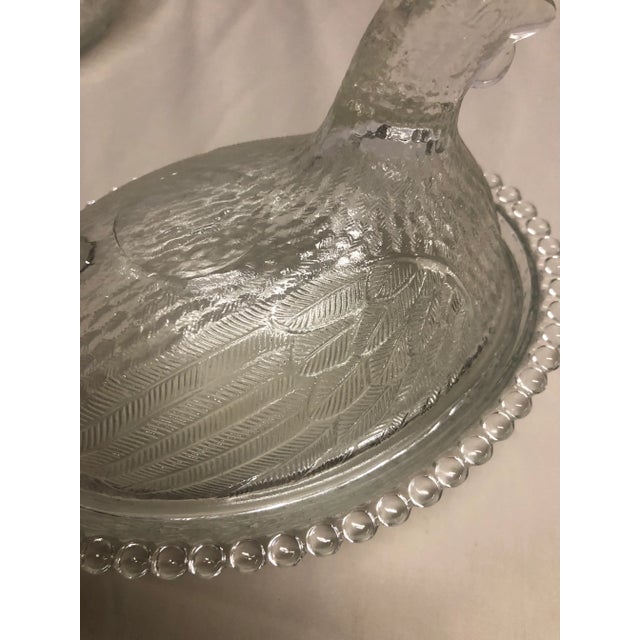 Vintage 1980s Glass Chicken Figure Bowl or Candy Dish For Sale - Image 11 of 12