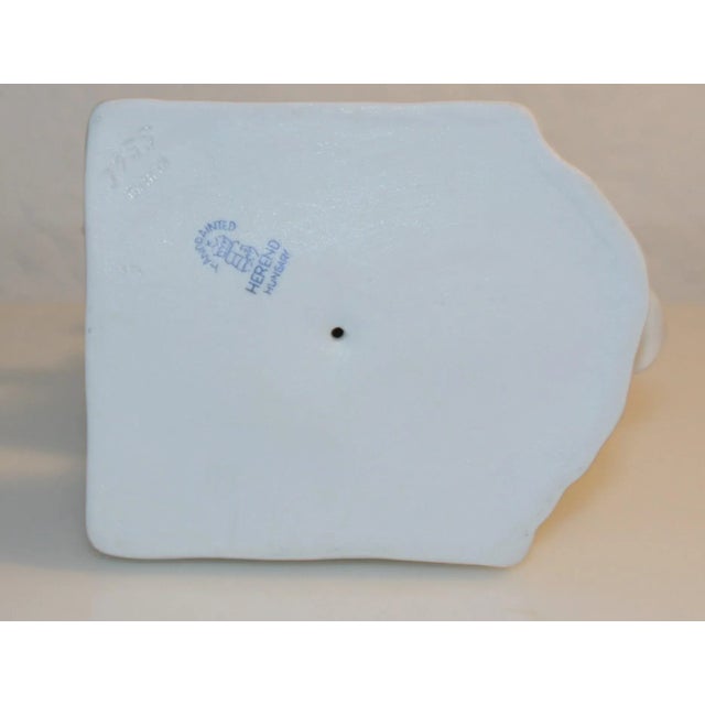 Ceramic Vintage 1930s Herend Porcelain Figurine 5565 Girl Feeding a Goose Hand-Painted For Sale - Image 7 of 7