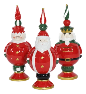 Hand-Painted Ceramic Cookie Jar, Set of 3