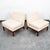 Mid Century Modern Lounge Chairs Slipper White Tufted Pair Set 2 Vintage MCM 60s For Sale - Image 4 of 12