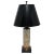 Midcentury Modern Black Gold Glass Brass Table Lamp Organic Modern Design For Sale