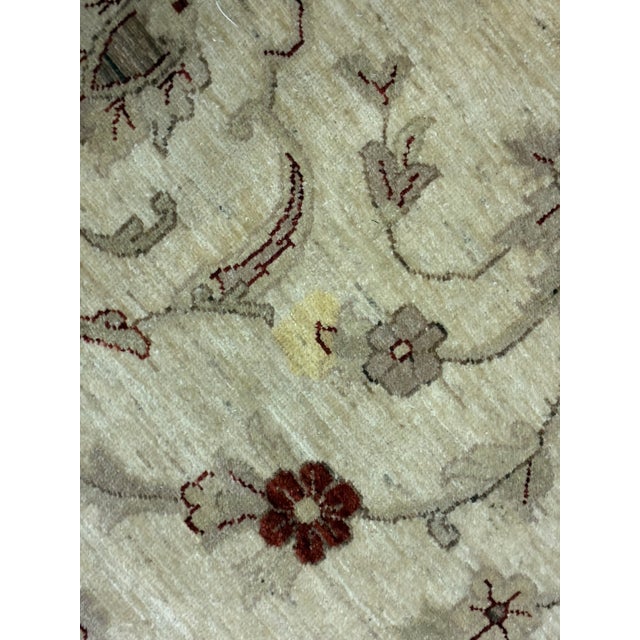 Ivory Hand-Knotted Ivory and Rust Oushak-Style Area Rug For Sale - Image 8 of 11