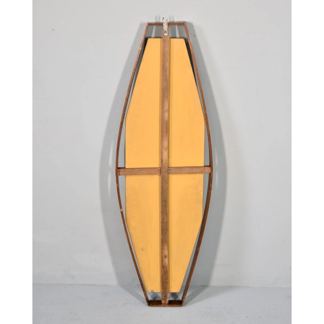 Italian Mid Century Long Walnut Inset Frame Mirror For Sale - Image 9 of 11