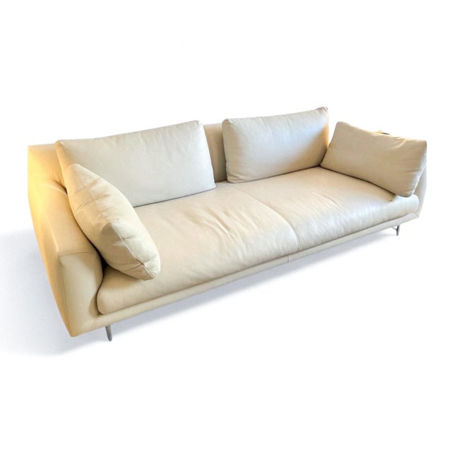 Elegance meets ease in this cream 2019 Leather Lecco sofa by Claesson Koivisto Rune for Design Within Reach, made in...