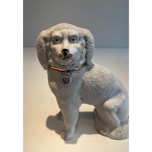 White Pair of Staffordshire porcelain Cavalier King Charles Spaniel dog figurines For Sale - Image 8 of 12