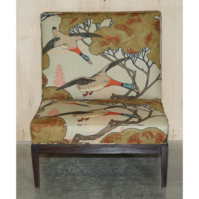 Set of Norris Armchairs in Mulberry with Flying Ducks Upholstery from George Smith, 2022 For Sale - Image 3 of 18