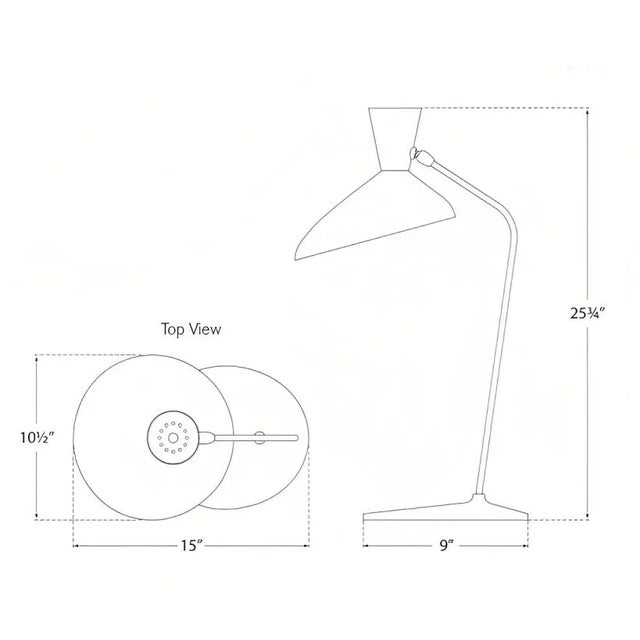 Modern AERIN for Visual Comfort Signature Austen Large Offset Table Lamp in Black For Sale - Image 3 of 3