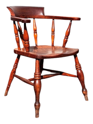 Victorian Fireside Armchair with Turned Legs