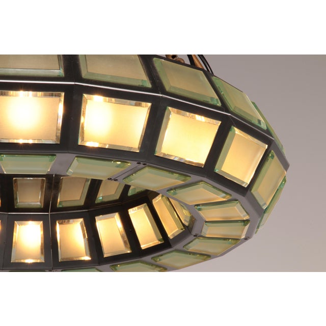 Chandelier in Brass, Aluminum, and Glass by Max Ingrand for FontanaArte, Italy, 1970s For Sale - Image 6 of 12