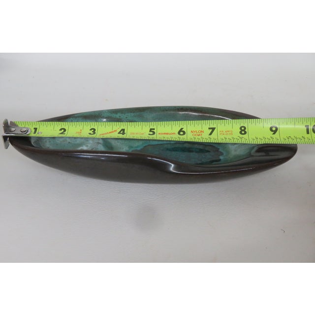 Mid Century Modern Ceramic Green and Brown Ashtray 4601b For Sale - Image 11 of 16
