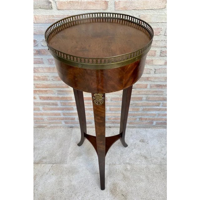 Antique French Louis XVI Style Walnut Bouillotte Side Table, 1800s For Sale - Image 5 of 10