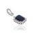 Art Nouveau Art Deco 3.32ct Emerald-Cut Blue Sapphire Diamond Halo Pendant in 14k Gold For Sale - Image 3 of 13