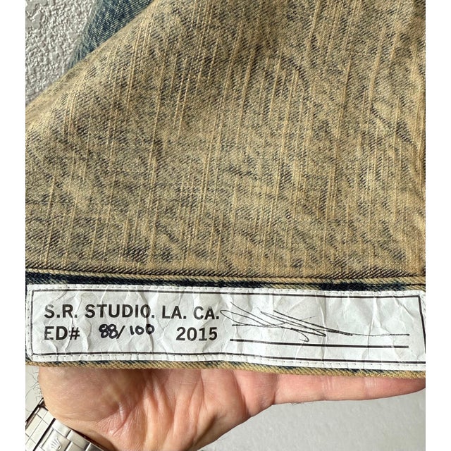 2010s Sterling Ruby, Sterling Ruby American Flag Denim Chianti Flag Tapestry Wall Hanging Pop Art, 2015 For Sale - Image 5 of 13