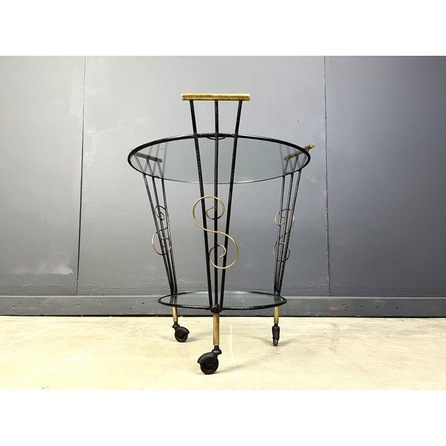 Mid-Century Two Tier Italian Trolley, 1950s, in Very Good conditions. Designed 1950 to 1959