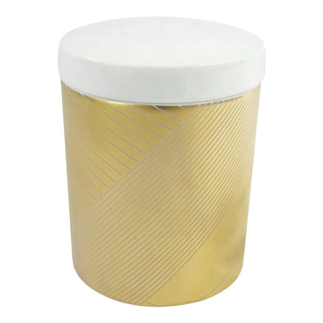 Gilded Modernist Porcelain Box For Sale