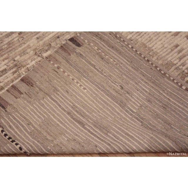 Brown Contemporary Earthy Abstract Nomadic Modern Area Rug For Sale - Image 8 of 9