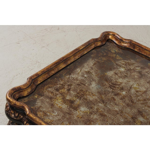 Vintage Large Eglomise Paint Decorated Coffee Table For Sale In Philadelphia - Image 6 of 13