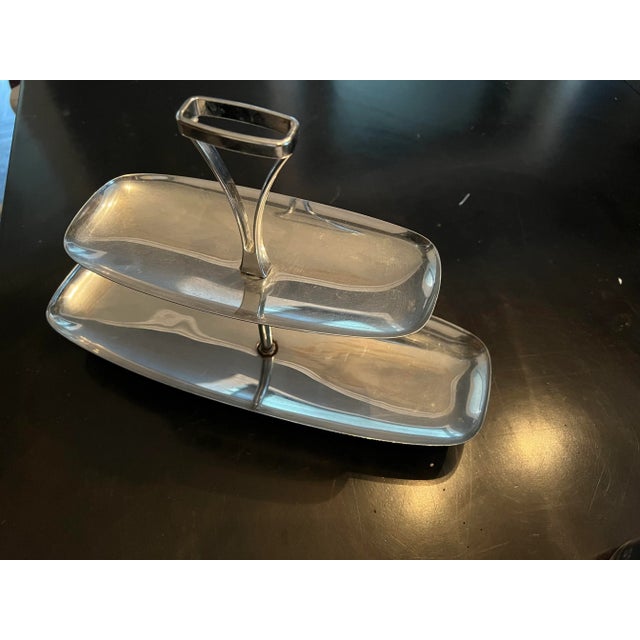 1960s Mid Century Milbern Creations Double Tier Server For Sale - Image 4 of 4