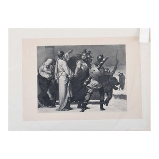 1980s The Hero’s Departure Traditional Etching Reproduction For Sale