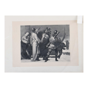 1980s The Hero’s Departure Traditional Etching Reproduction