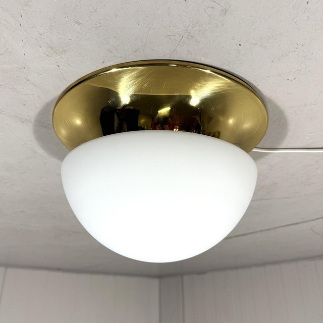Brass & Glass Ceiling Lamp from Glashütte Limburg, 1970s For Sale - Image 16 of 16