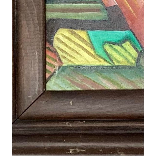 Original Haitian Oil Painting Depicting a Vibrant Market Scene. For Sale - Image 4 of 4