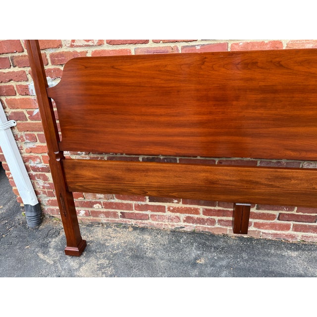 Henkel Harris Henkel-Harris King Size Wild Black Cherry Pencil Four-Poster Bed Frame For Sale - Image 4 of 18