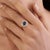 Navy Blue Modern 1.83ct Natural Sapphire Diamond Statement Ring in 14k Yellow Gold Size 4 For Sale - Image 8 of 17