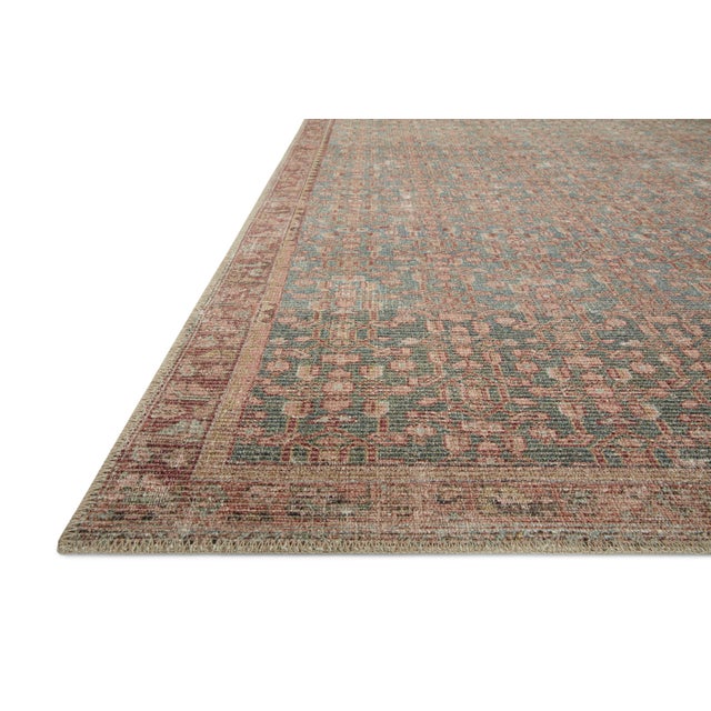 Traditional Angela Rose x Loloi Aubrey Rug Blue / Terracotta 2'-6" x 12'-0" Runner Rug For Sale - Image 3 of 8