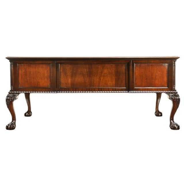 Councill Craftsmen Carved Mahogany Vintage Clawfoot Executive Desk 72" X 34" X 31" For Sale In Saint Louis - Image 6 of 8