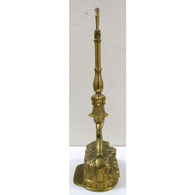 Metal Antique Victorian-Era Solid Brass Doorstop Door Porter For Sale - Image 7 of 16