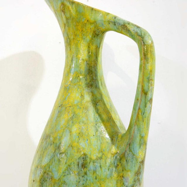 Large Mid-Century Green Ceramic Spout Jug For Sale - Image 6 of 10