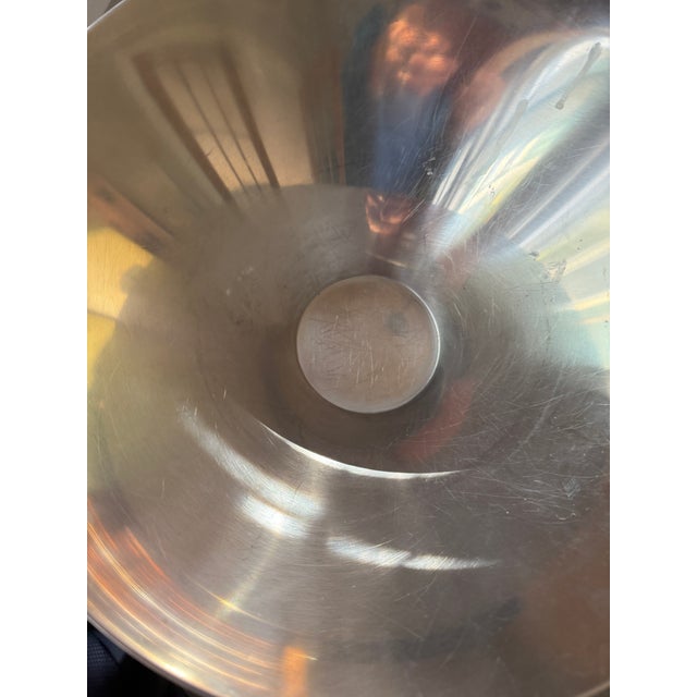 Metal Vintage MCM Stainless Steel Serving or Salad Bowl by Gabis Sweden For Sale - Image 7 of 9