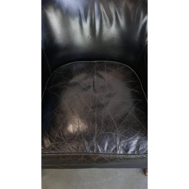 Black Grained Cowhide Armchair For Sale - Image 6 of 16