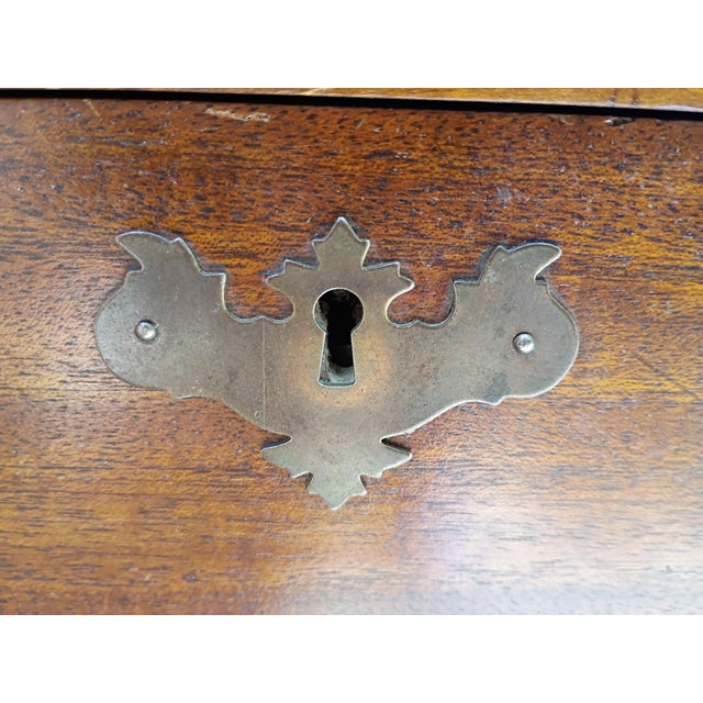 Vintage Chippendale-Style Mahogany Slant Front Secretary Desk With Claw Feet and Hidden Compartments For Sale - Image 11 of 15