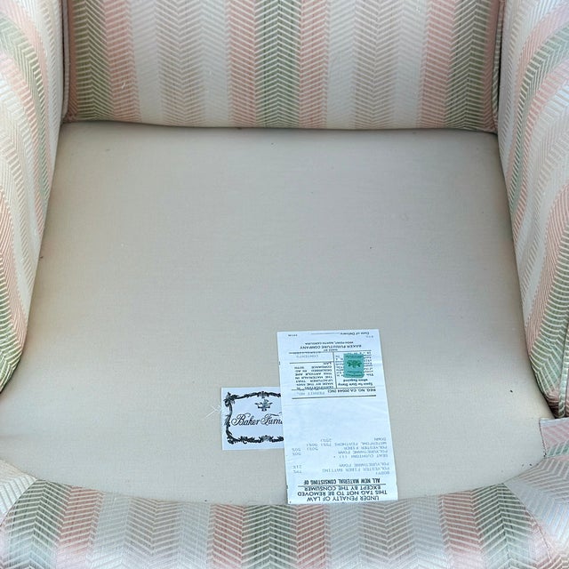 Contemporary Vintage Baker Furniture Petite Skirted Club Chair With Tight Back For Sale - Image 3 of 12