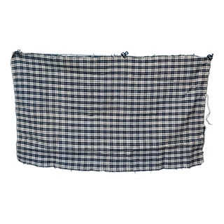 Kelsch Fabric Remnant in Navy Blue and White Checkered Cotton Linen, 1890s For Sale