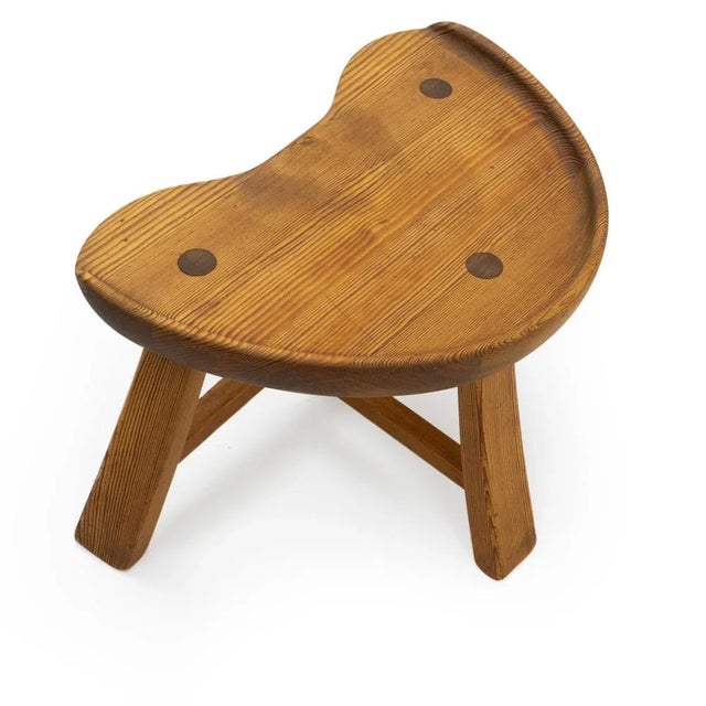 Three Legged Stool in Pine from Krogenæs Møbler, Norway, 1960s For Sale - Image 10 of 13
