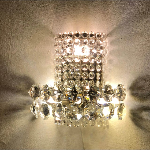 Large Crystal Sconces from Bakalowits & Söhne, 1960s, Set of 2 For Sale - Image 12 of 15