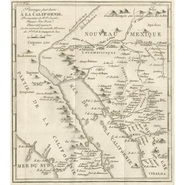 Paper Map of the Overland Route to California, 1701 For Sale - Image 7 of 10