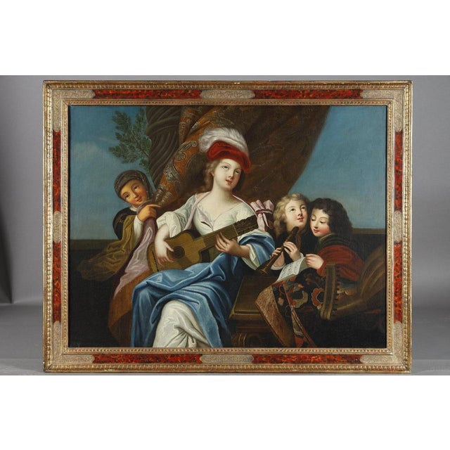 After J-F Courtin, The Zither Player, 1850, Oil on Canvas, Framed For Sale - Image 4 of 18