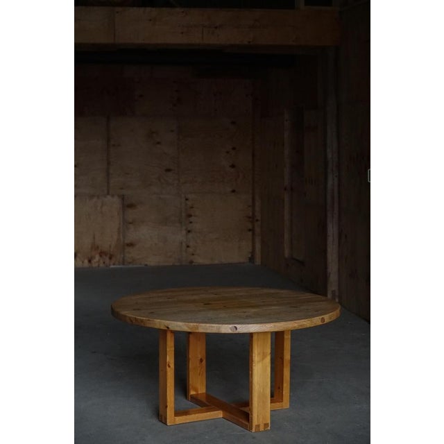 Mid-Century Swedish Round Pine Dining Table by Roland Wilhelmsson, 1960s For Sale - Image 10 of 18