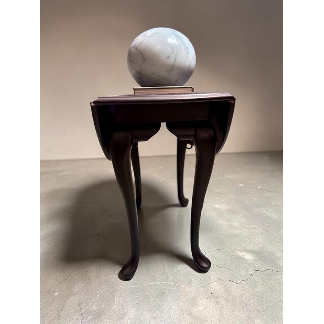 Mid 20th Century Mid 20th Century Queen Anne Drop Leaf Table-Black Painted-Side-Accent-Farmhouse-Small-End-Entry For Sale - Image 5 of 10