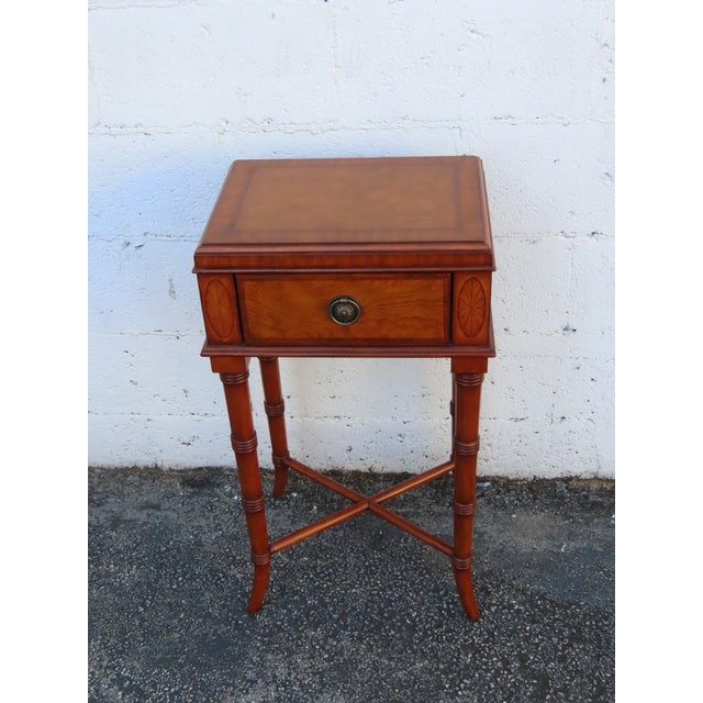 Wood Ethan Allen Hollywood Regency Nightstand Bedside Side End Table 6376 For Sale - Image 7 of 12