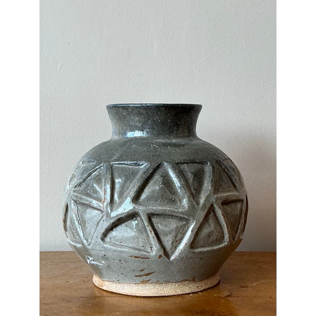 Vintage Boho Original Studio Pottery Vase For Sale - Image 9 of 9