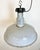 Gray Large Mid-Century Industrial Grey Enamel Factory Lamp, 1950s For Sale - Image 8 of 17
