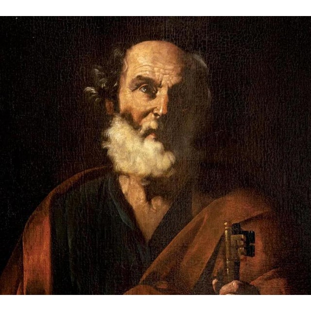 Francesco Fracanzano, Saint Peter, 1600s, Oil on Canvas For Sale - Image 6 of 9