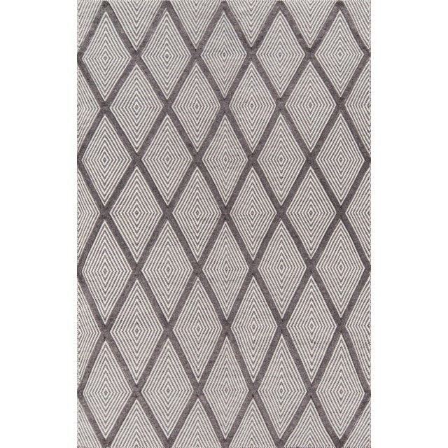 Erin Gates by Momeni Langdon Spring Charcoal Hand Woven Wool Area Rug - 7'6" x 9'6" For Sale