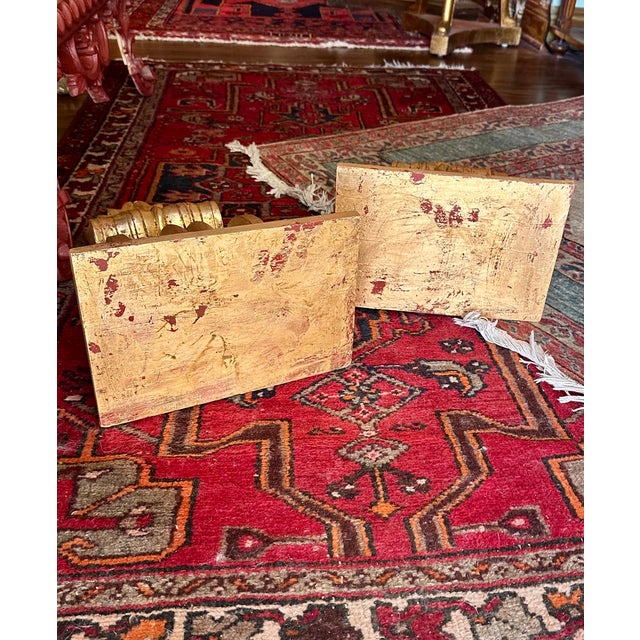 Gold Pair of English Giltwood Wall Brackets For Sale - Image 8 of 14