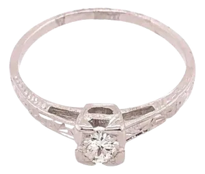 18 Karat White Gold Engagement Ring or Bridal Ring 0.25 Total Diamond Weight